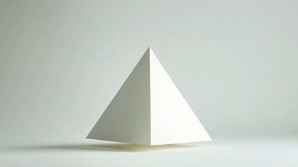 Clean 3D Triangular Geometric Paper on White Background