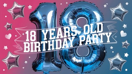 birthday card with cake. 18 years old 