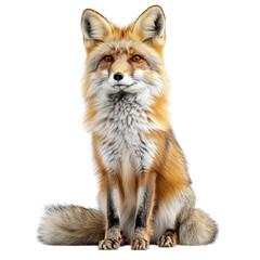 Obraz premium A realistic depiction of a fox sitting gracefully.