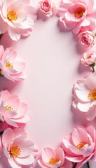 Fototapeta premium Delicate pink floral pattern on soft background , retro, texture, vintage