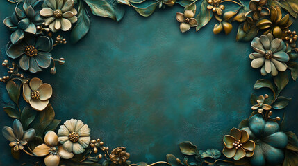 Luxury flower frame background wallpaper