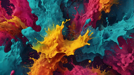 composition with a dynamic splash of vibrant colors, blending seamlessly in a modern gradient style