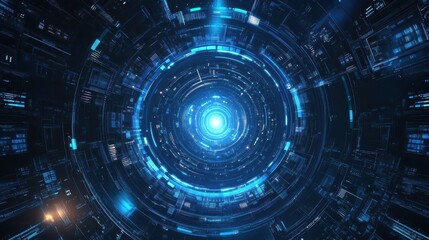Fototapeta premium Abstract vector blue technology concept background