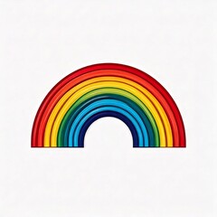 Fototapeta premium Simple rainbow icon logo on white background,