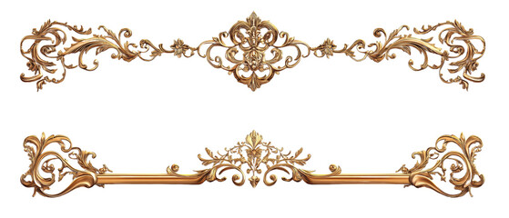 Fototapeta premium Luxury Golden Arabic Islamic Frame. isolated transparent background