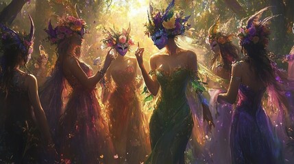Enchanted Forest Masquerade: A Gathering of Mystical Nymphs