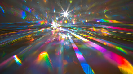 vibrant futuristic texture featuring colorful prism light reflections, creating mesmerizing visual effect. interplay of colors and light evokes sense of wonder and creativity