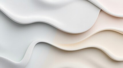 Obraz premium Abstract White and Beige Wave Pattern Design