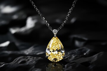 gold necklace on black