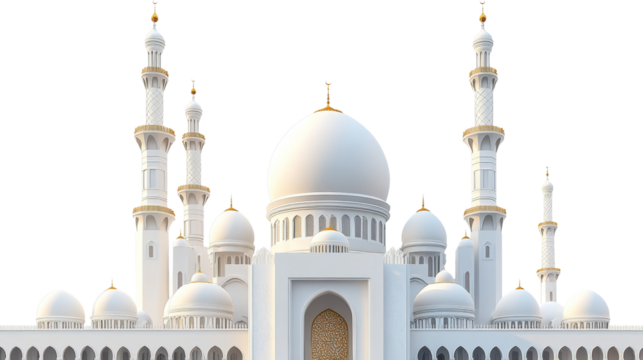 realistic simple mosque isolated transparent background