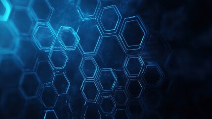 Blue tech background featuring circuit lines and hexagons, vector design for business, technology, or science themes.