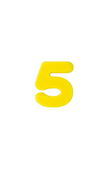 Number 5 colored clay. yellow