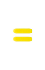 Three-dimensional equal sign. Color clay yellow