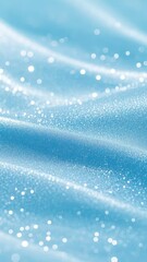 Vertical background with a glossy pastel blue surface featuring sparkles and light reflections in a wavy pattern. Vertical image banner in a 9:16 ratio