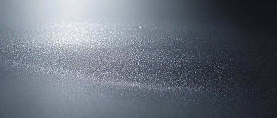 Fototapeta premium Horizontal background with a glossy silver surface featuring sparkles and light reflections in a wavy pattern. Horizontal image banner in a 21:9 ratio