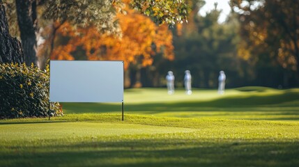 Blank Signage at a Fall Golf Course