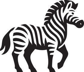 Zebra Vector Illustration black and white