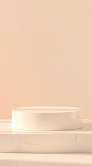 round white pedestal on marble base