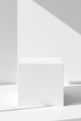 white cube minimalist product display