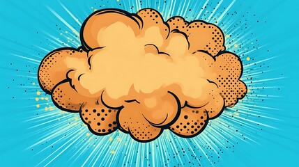Orange Comic Book Explosion Cloud Design