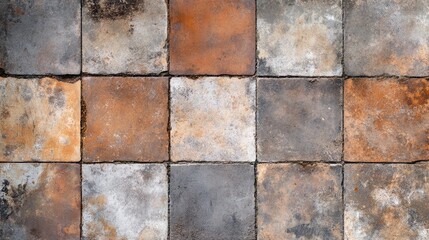 Fototapeta premium Rusty Tiled Surface Close Up