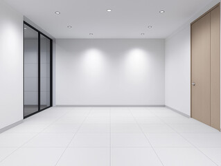 Foyer with White Embossed Wall Tiles: Refined Elegance in Detail
