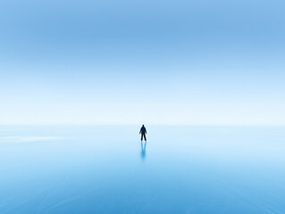 Elegance on Ice: Figure Skater Gliding on a Frozen Lake