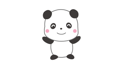 にっこり笑ったパンダのイラスト