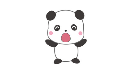 大きな口で笑ったパンダのイラスト
