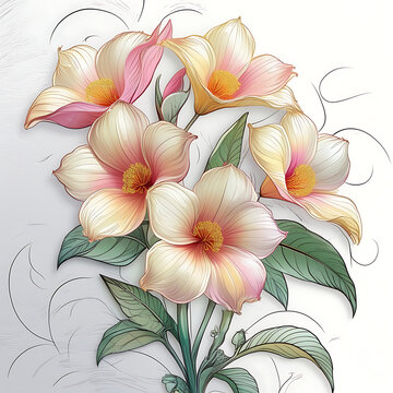 kamboja flower vector art, created by generative ai