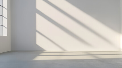 smooth white wall with subtle diagonal grooves and soft shadows creates serene atmosphere. natural light enhances minimalist design, perfect for various settings