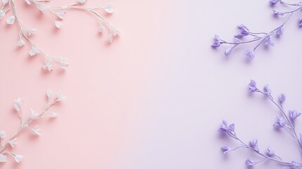 Delicate pastel blossoms frame a soft background
