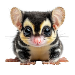 Fototapeta premium A cute, cartoon-like sugar glider with large eyes and soft fur.