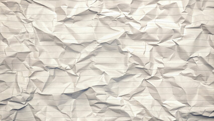 Fototapeta premium Crumpled lined paper texture, abstract background design with soft wrinkles, ideal for school, stationery, or creative projects, minimalist and vintage style