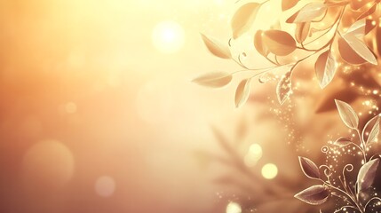 Golden Leaves Glowing in Soft Sunset Light