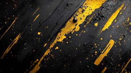 Black and Yellow abstract background with grunge texture