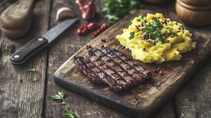 Grilled Steak with Creamy Mashed Potatoes