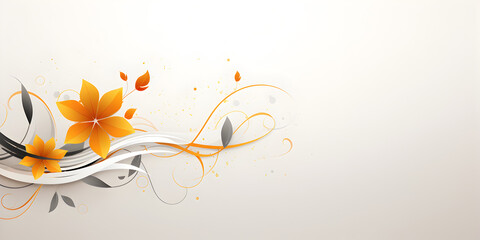 Abstract Autumn Leaves with Flourishes