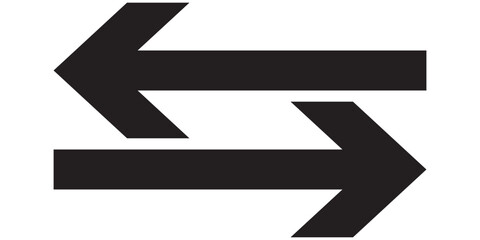Direction arrows for transfer icon set, sync . Transfer arrows outline icon. linear style sign for mobile concept and web design. Left right arrows simple line vector icon. Symbol, logo illustration.
