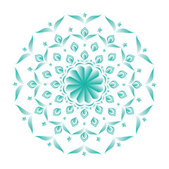 abstract blue snowflake mandala ornament