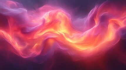 Abstract Wavy Formation of Pink and Orange Hues