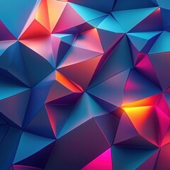 Obraz premium Abstract Low Poly Background with Vibrant Hues and Geometric Shapes for Modern Designs