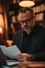 Man Reading Newspaper