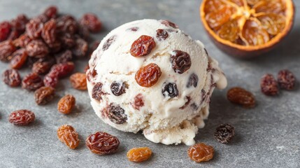 Fototapeta premium Delectable Raisin Ice Cream