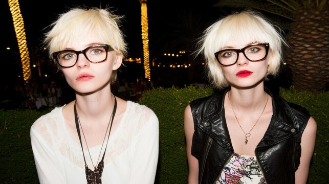 Stylish Blonde Women in Glasses