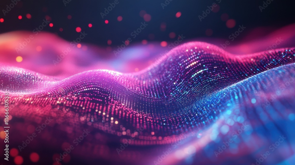 Poster digital heart rhythm wave with medical data visualization and computer technology background