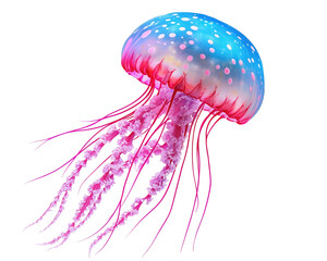 Isolated Colorful Jellyfish Swimming