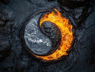 Black and orange crescent fire