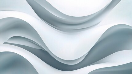 Fototapeta premium Serene Flow: Abstract Waves of Gray and White 