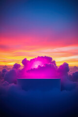 elevated platform a colorful sunrise cloudscape